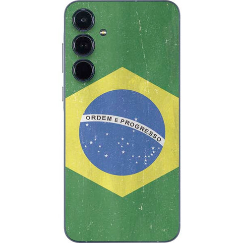 Brazil Flag Distressed Galaxy A36 5G Skin